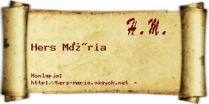 Hers Mária névjegykártya